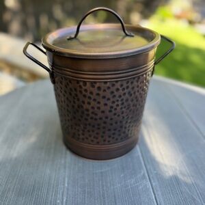 Vintage Hammered Metal Bucket